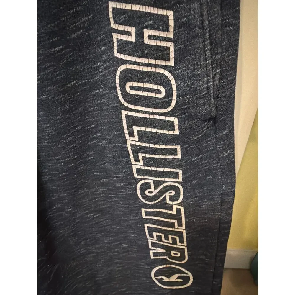 Hollister Y2K Sweatpant Shorts Mens Size Medium Blue White Logo Casual 90s Style